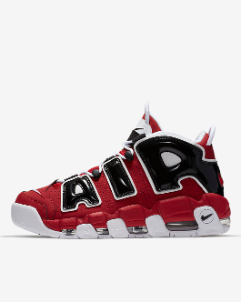 Air More Uptempo Black and Varsity Red
